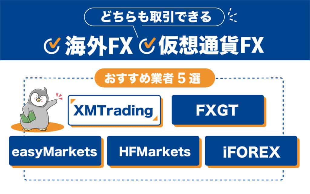 海外FXと仮想通貨FX（ビットコインFX）どちらも取引可能なおすすめ業者5選