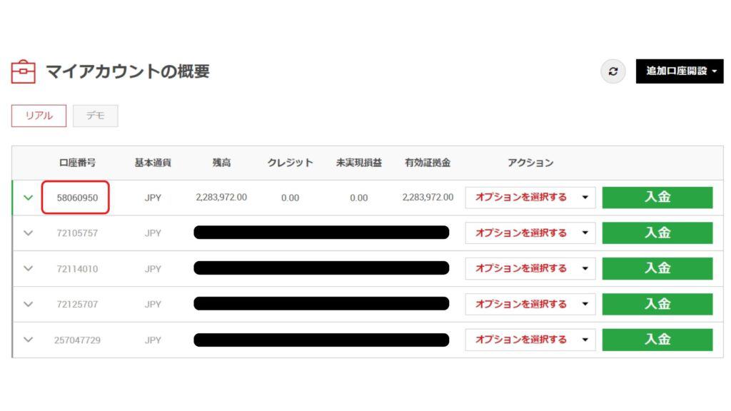 XMTradingの銀行入金時に必要なMT4/MT5口座番号の確認方法