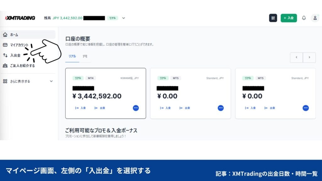 XMTradingの出金日数・時間と出金ルール