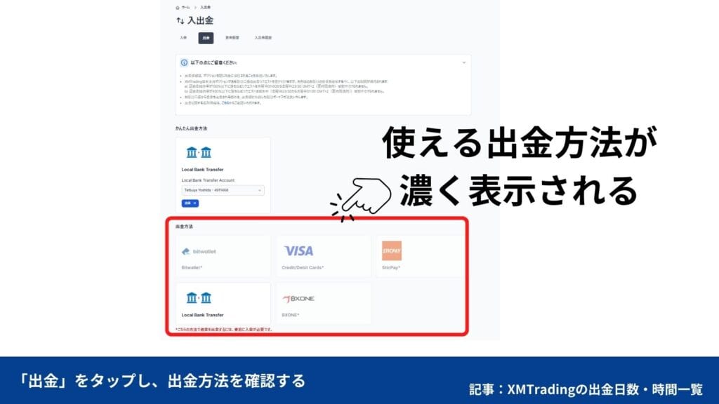 XMTradingの出金日数・時間と出金ルール