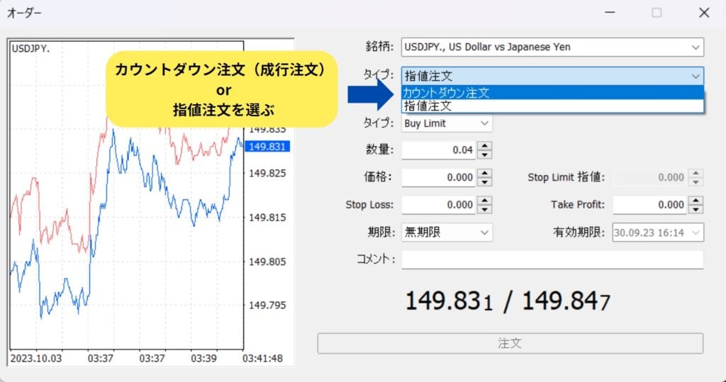 FXGTのMT5取引方法③【注文方法編】