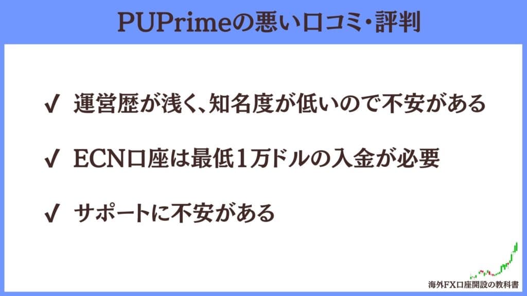 PUPrimeの悪い口コミ・評判