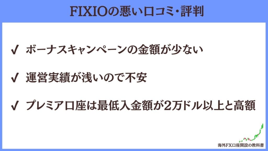 FIXIO（フィクシオ）の悪い評判・口コミ